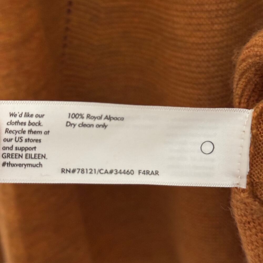 Eileen Fisher Royal Alpaca Crew Neck Lightweight Sweater Top XL Copper Brown - Picture 5 of 9